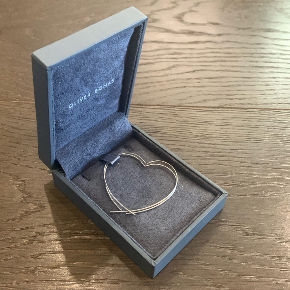 OLIVER BONAS STERLING SILVER HEART-SHAPED HOOPS